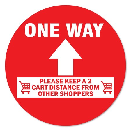 Signmission One Way Arrow 2 Cart Distance Non-Slip Floor Graphic, 7" x 7", FD-X-7-99982 FD-X-7-99982